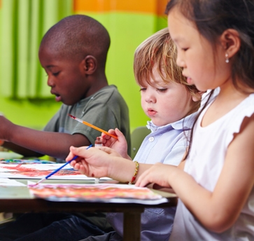 children painting