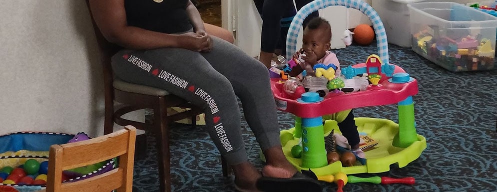family in shelter