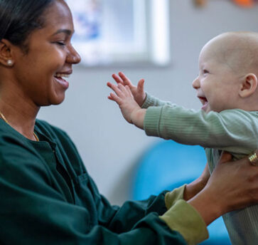 teacher and baby
